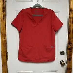 Figs Red Women's Top Blouse